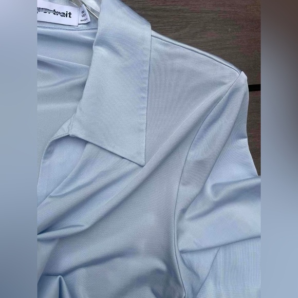 Self-Portrait BLUE VISCOSE JERSEY TOP 4 - Picture 6 of 11